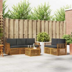 6 Piece Acacia Outdoor Furniture Set with Modular Design