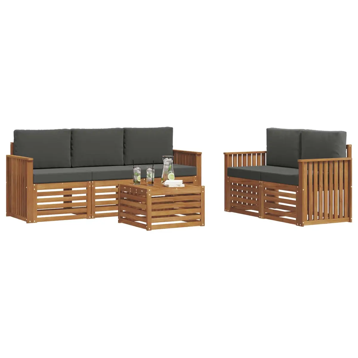 Outdoor Sofa Sets Garden Patio 6 Pieces Natural Acacia Wood