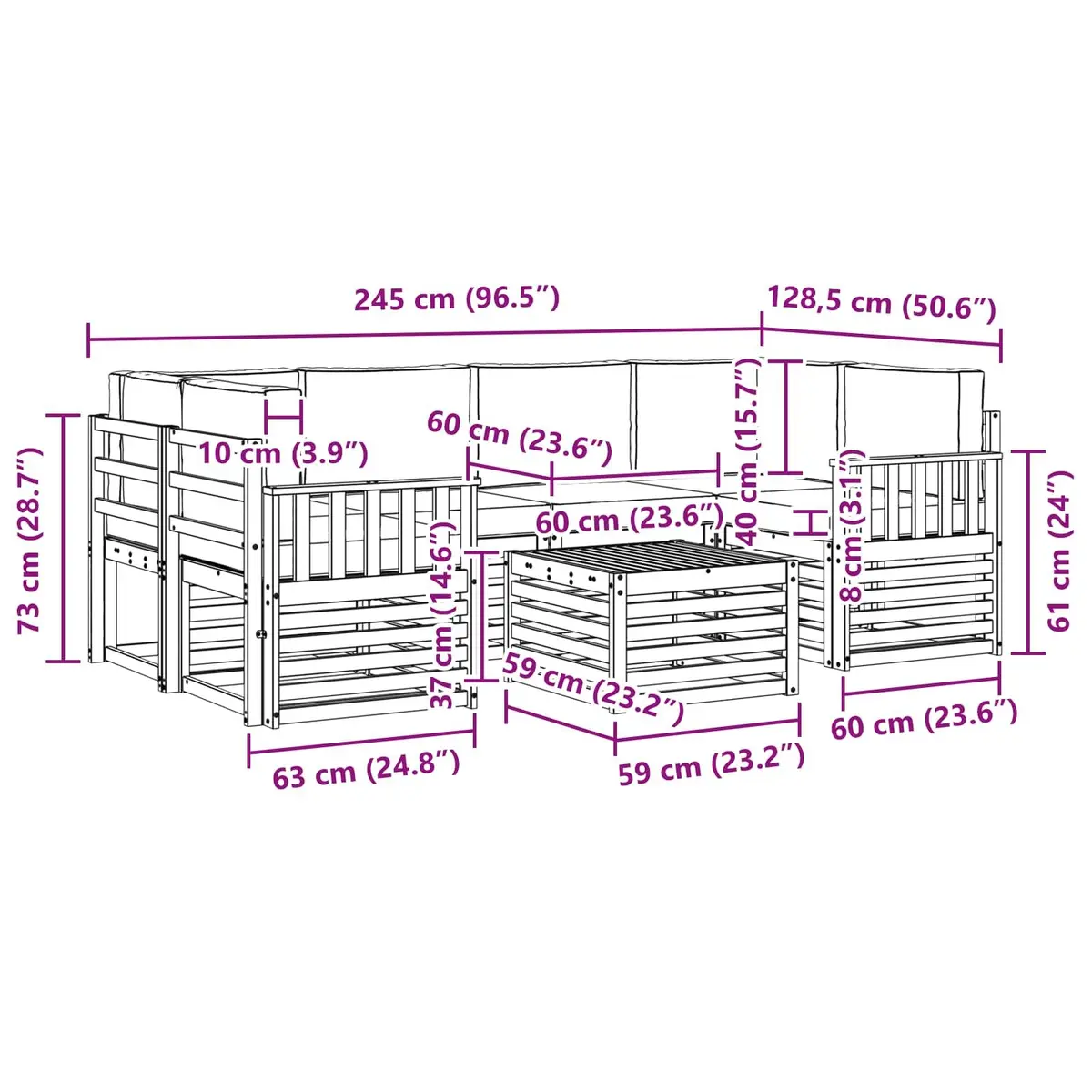 7-Piece Modular Outdoor Sofa Set