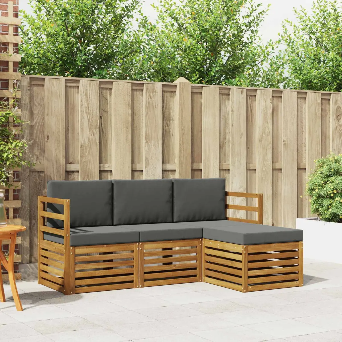 Outdoor Sofa Set Garden Use 4 Piece Natural Anthracite Cushion Modular