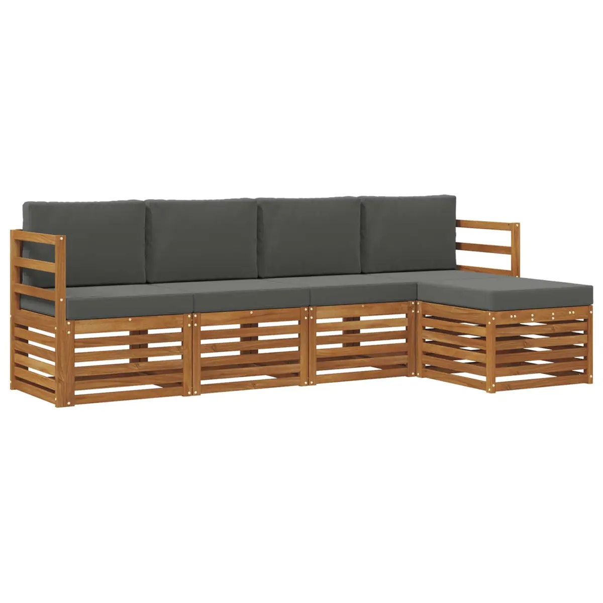 5-Piece Acacia Wood Outdoor Sofa Set
