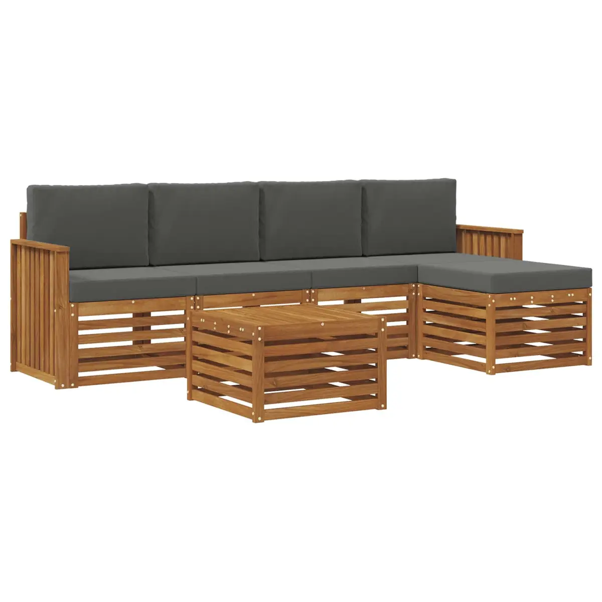 Outdoor Sofa Set Garden Furniture 6 Piece Natural Anthracite