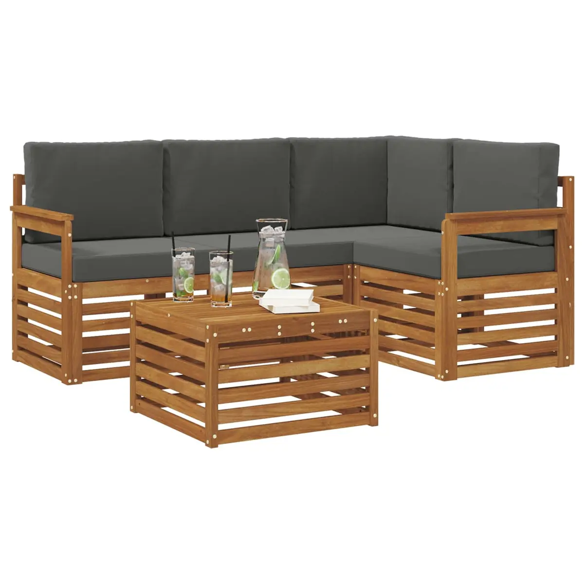 Outdoor Sectional Sofa Set Modular Garden Patio Furniture 5 Pieces