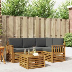 Modular Outdoor Sectional Sofa Set: 5 Pieces, Solid Acacia