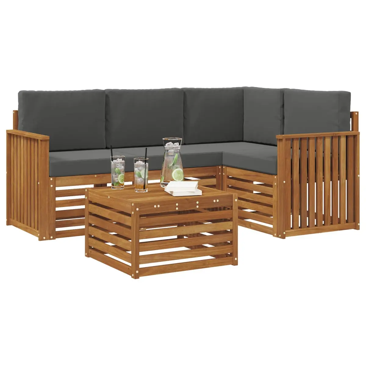 Outdoor Sectional Sofa Set Modular Garden Patio Furniture 5 Piece