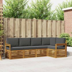 Sectional Sofa Set 5 Pieces Outdoor Garden Furniture Natural Anthracite Modular