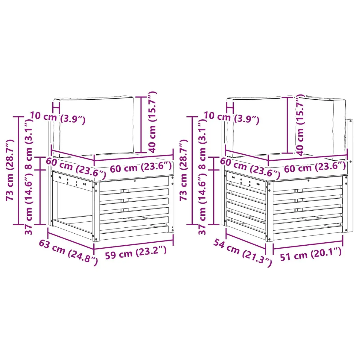 5-Piece Outdoor Modular Sofa Set