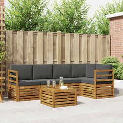 Sectional Sofa Set 6 pcs Outdoor Garden Furniture Modular Lounge Natural