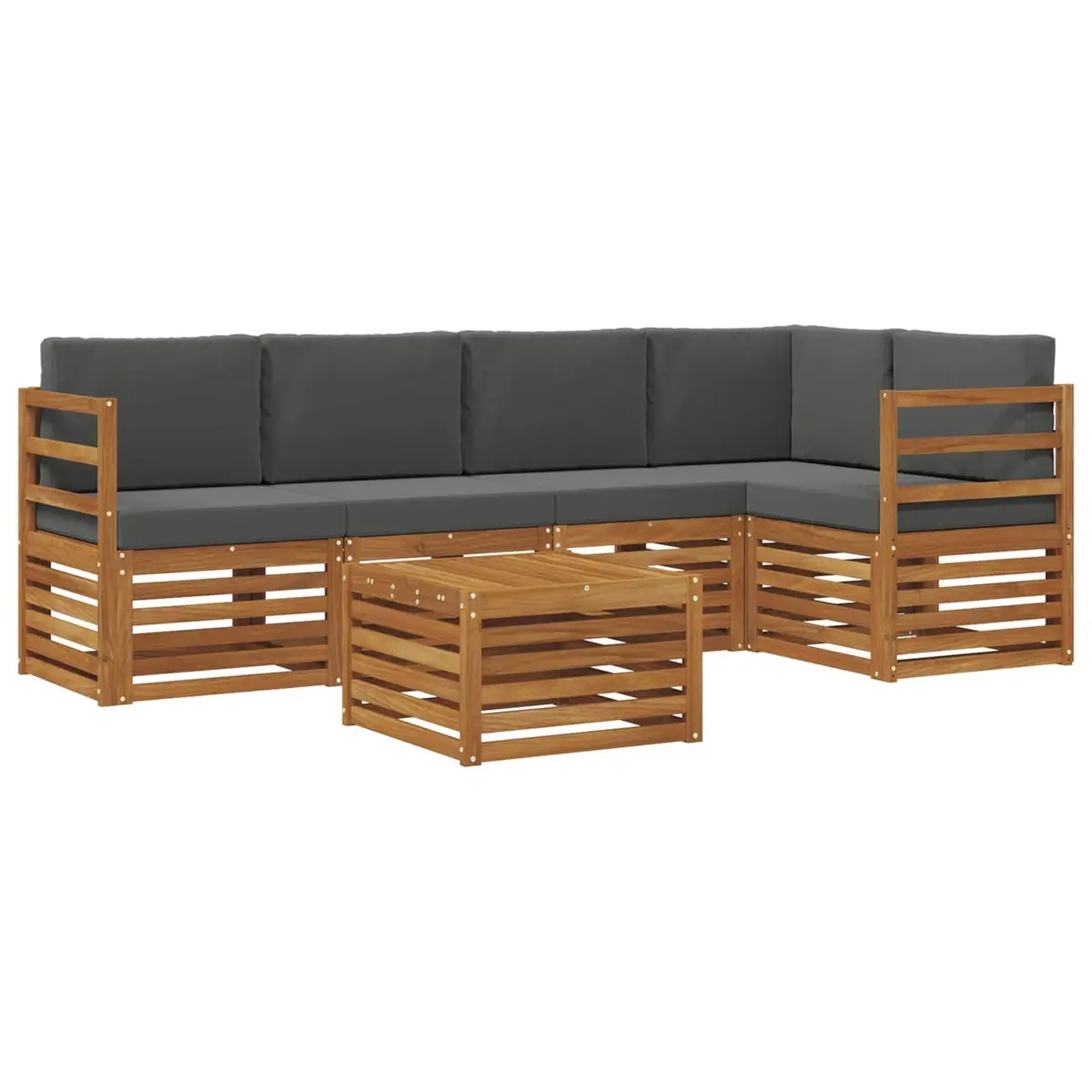 Sectional Sofa Set Outdoor Garden Furniture 6 Piece Natural