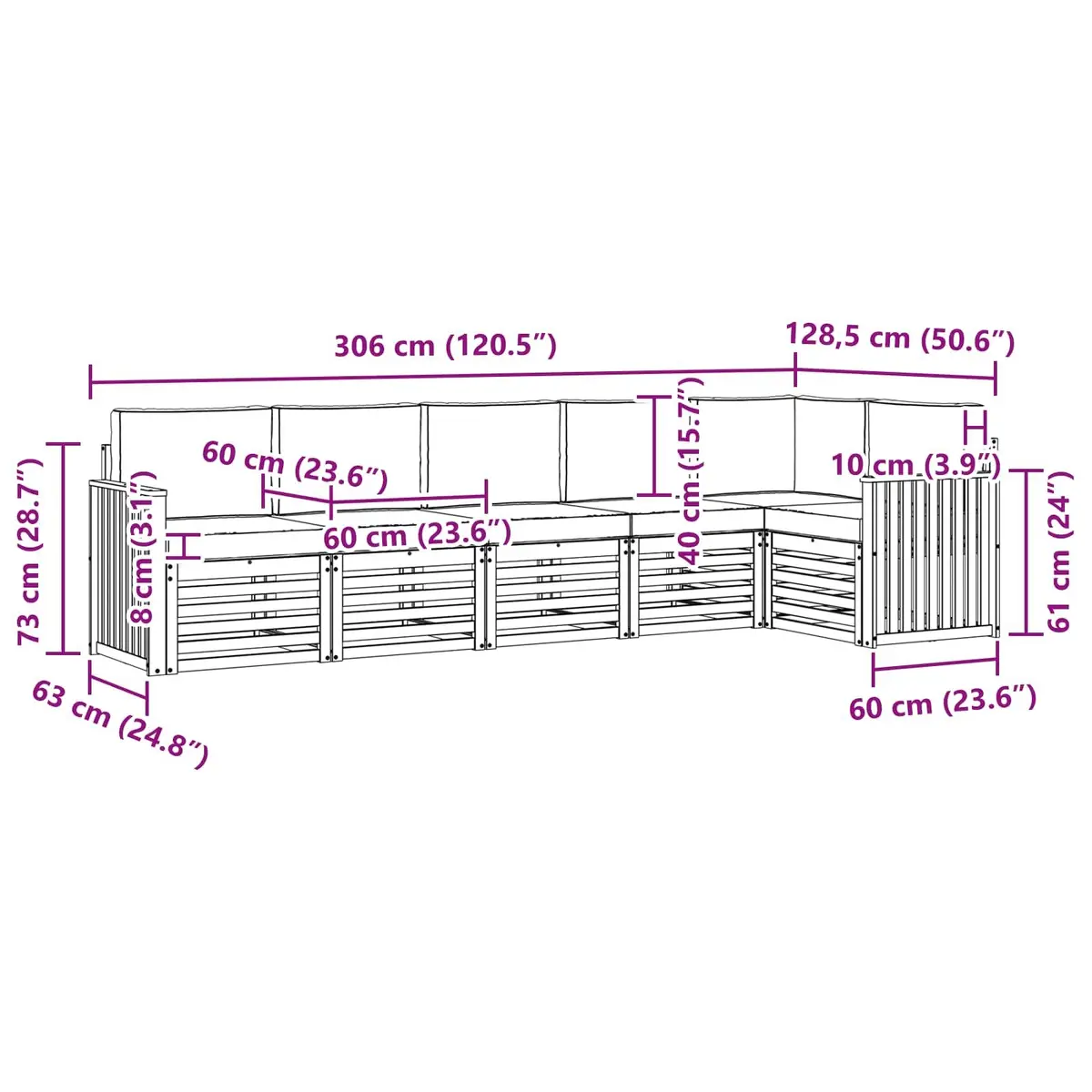 Modular Outdoor Sectional Sofa Set