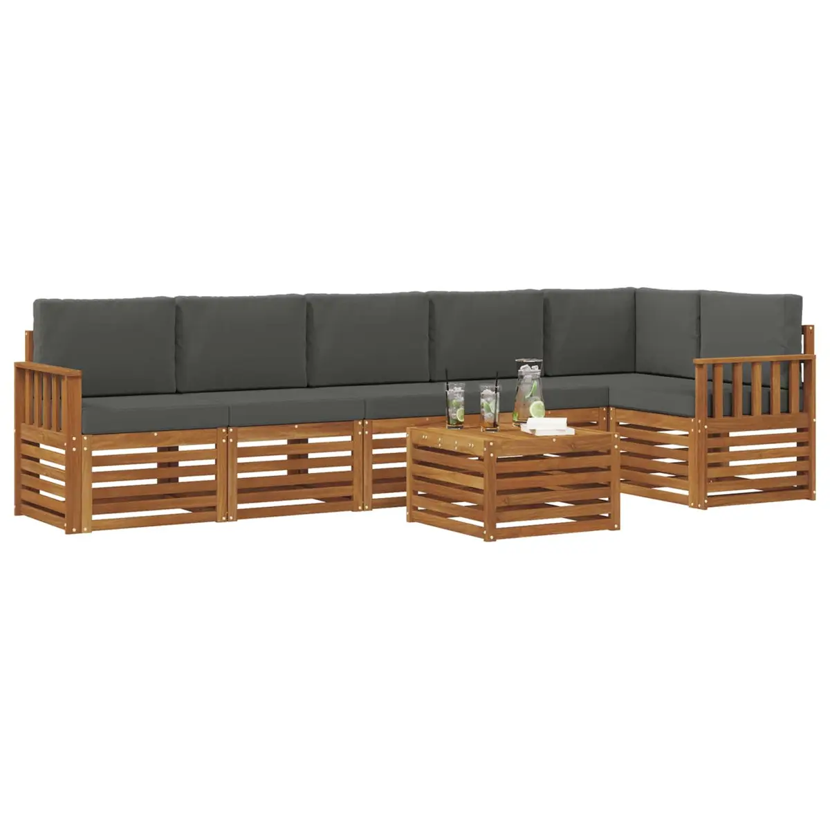 Sectional Sofa Set Outdoor Garden Patio Furniture 7 Piece