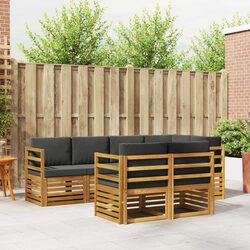 Outdoor Sectional Sofa Set - 7 Pcs Made of Solid Acacia Wood