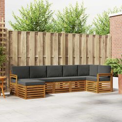 Detailed Specs of 7-Piece Modular Sofa Set in Acacia