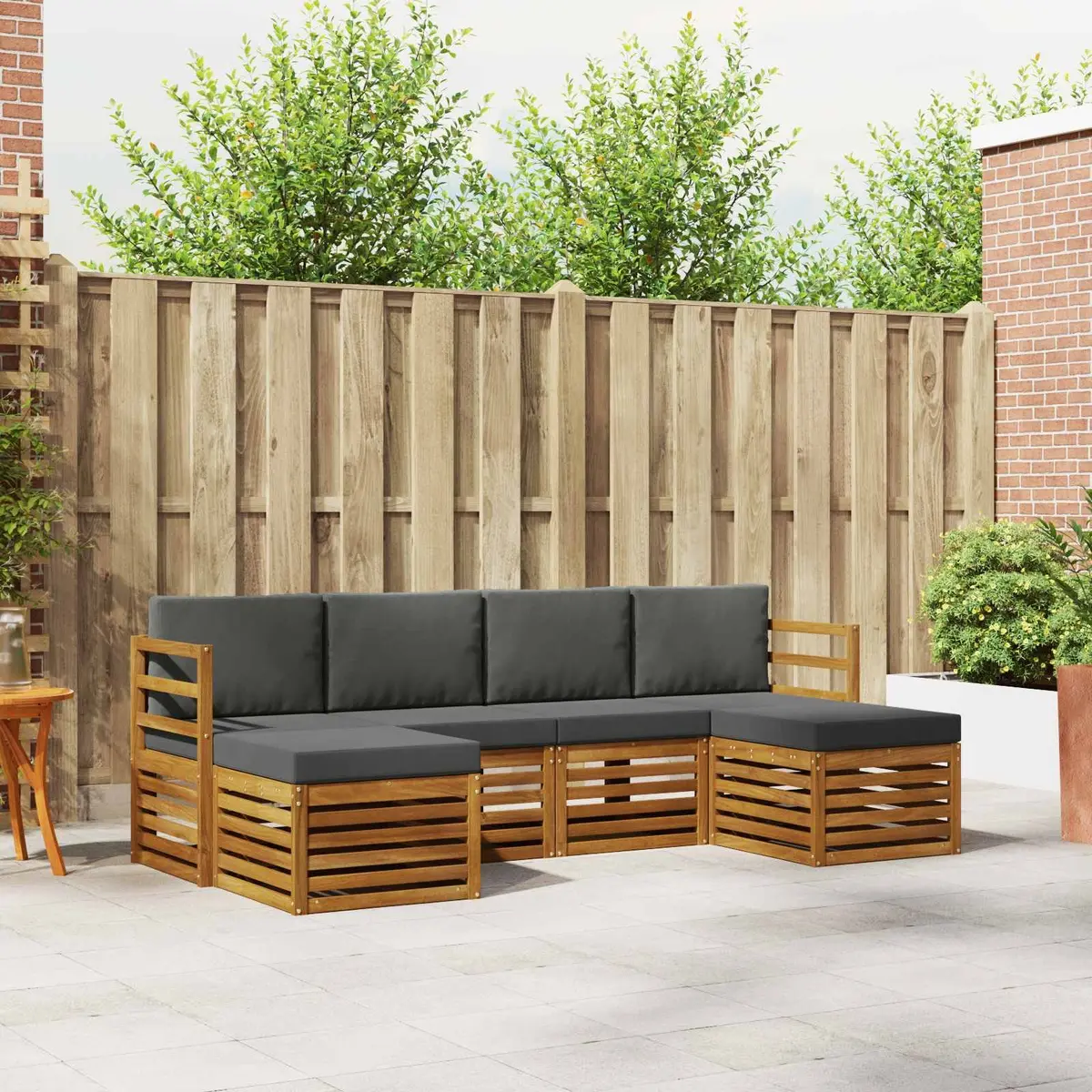 Outdoor Sofa Sets 6 Piece Solid Acacia Wood Garden Patio Furniture Natural Brown