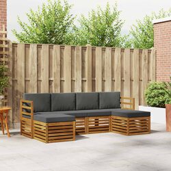 Durable 6 Piece Garden Sofa Set - Solid Acacia Wood