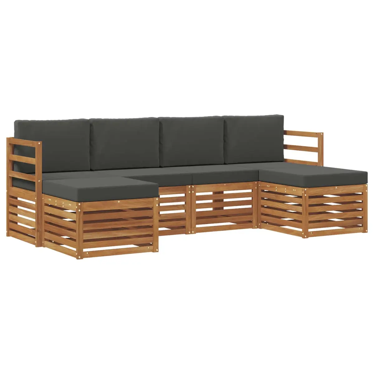 Outdoor Sofa Sets 6 Piece Solid Acacia Wood Garden Patio Furniture Natural Brown