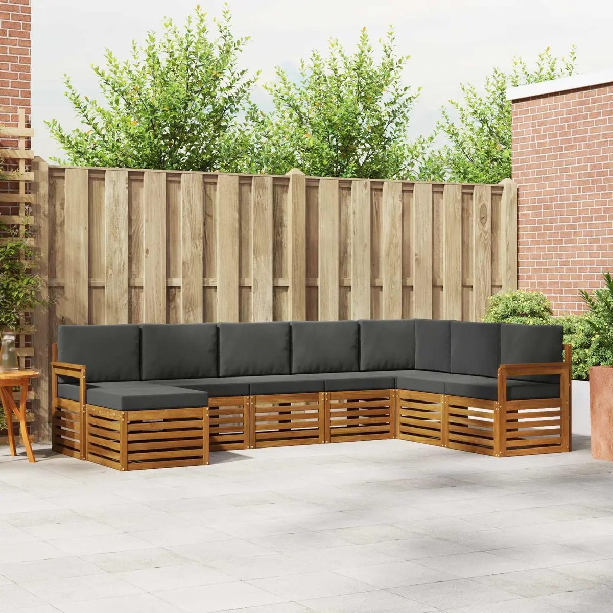 8-Piece Outdoor Sofa Set with Solid Acacia Wood