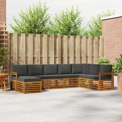 Outdoor Sofa Set 8 Pieces Garden Furniture Solid Wood Patio Lounge Seating