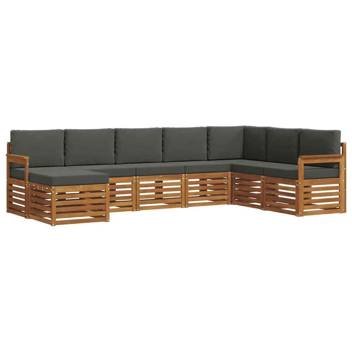8-Piece Outdoor Sofa Set with Solid Acacia Wood