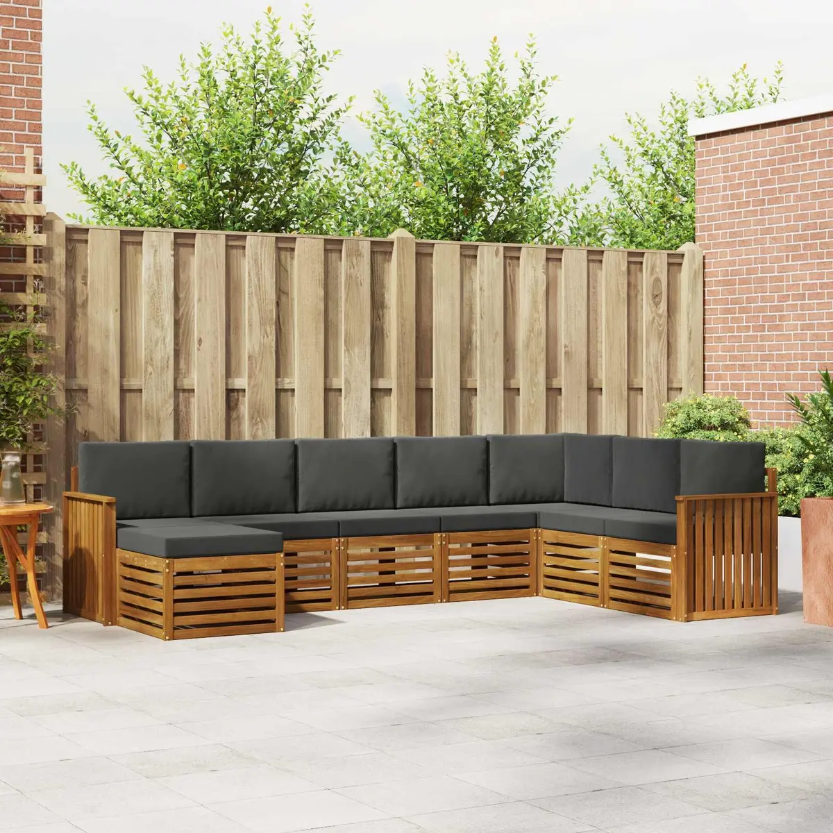 Outdoor Sofa Set Garden Use 8 Pieces Modular Solid Wood Lounge Patio