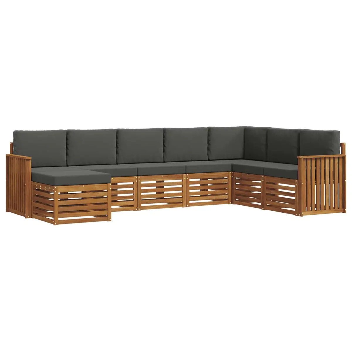 Outdoor Sofa Set Garden Use 8 Pieces Modular Solid Wood Lounge Patio