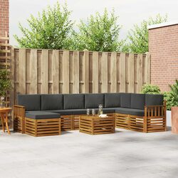 Outdoor Sofa Set 9 Pieces Garden Furniture Solid Acacia Wood Patio Lounge