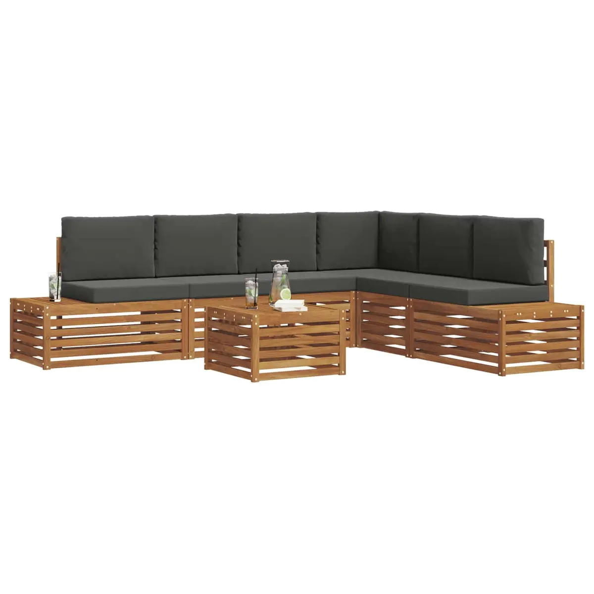 7-Piece Modular Sectional Sofa Set for Outdoor Use