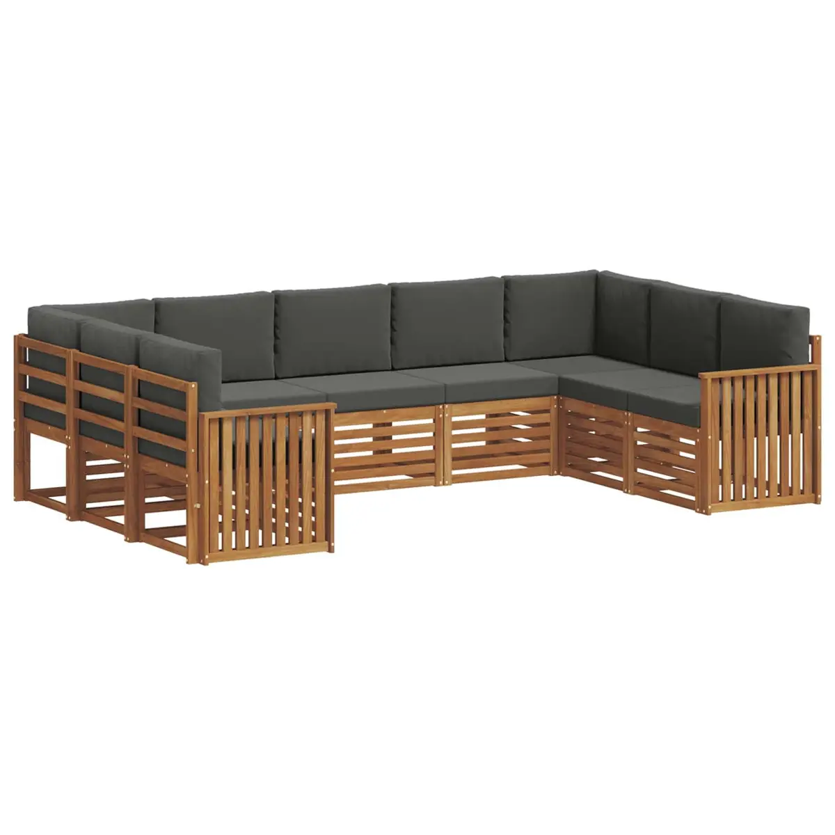 Modular Outdoor Sofa Set 9 Piece Acacia Wood Natural for Garden and Patio