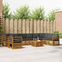Outdoor Sofa Set 11 Piece Garden Furniture Modular Lounge Seating with Cushions