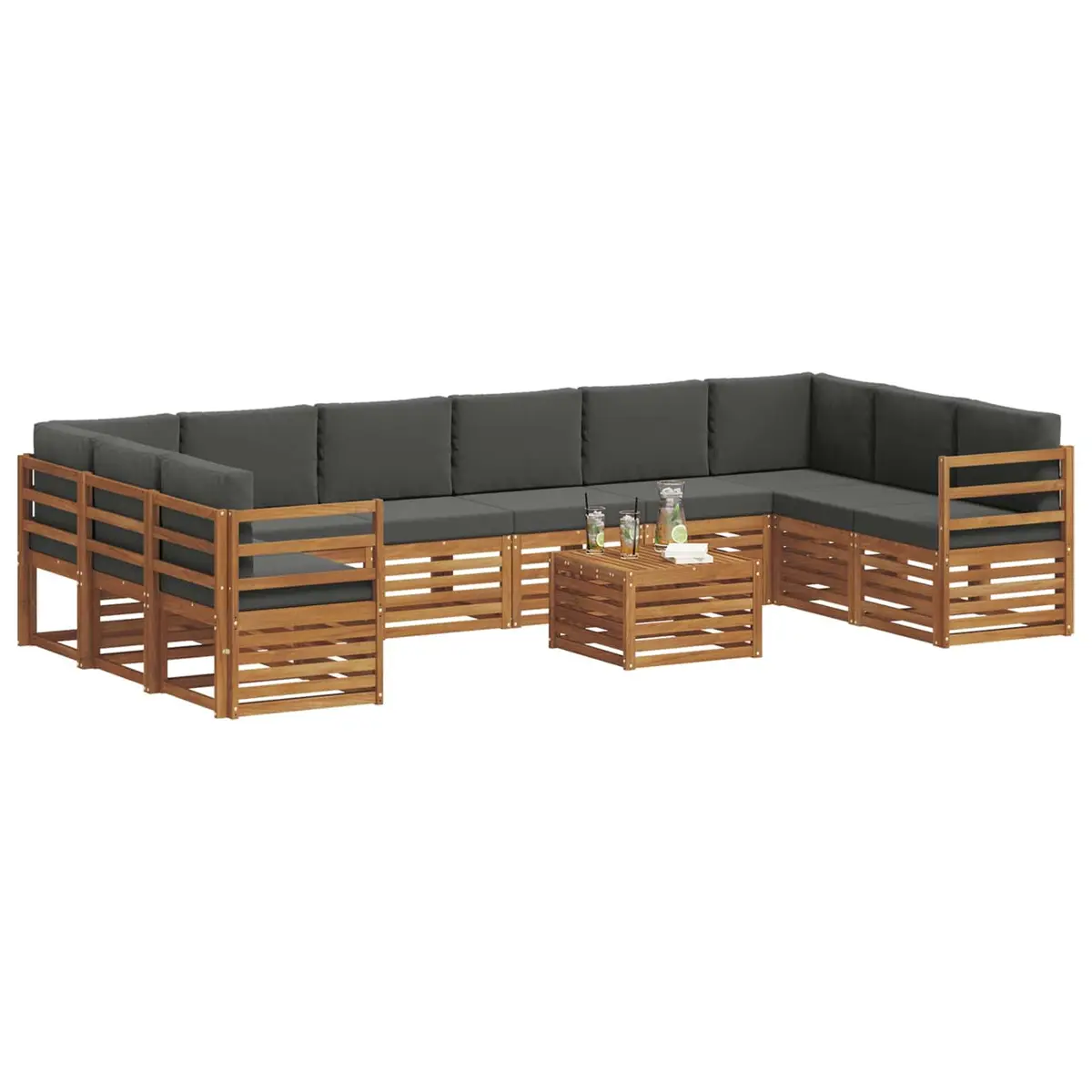 11-Piece Outdoor Sofa Set with Cushions