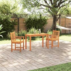 3-Piece Garden Dining Set: Acacia Wood Construction
