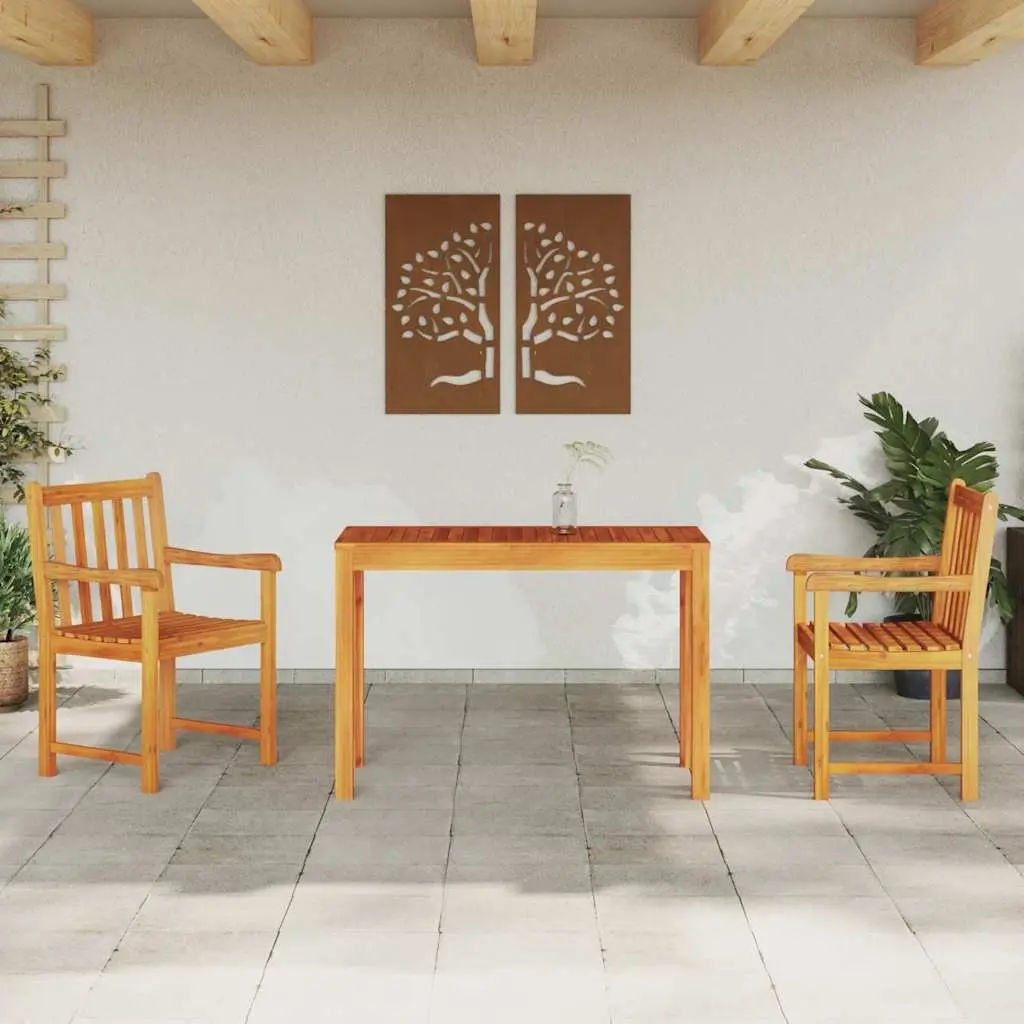 Garden Dining Set Outdoor Furniture 3 Pieces Solid Acacia Wood Brown
