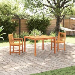 3-Piece Outdoor Dining Set: Solid Acacia Wood Construction
