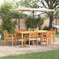 Specifications of a 9-Piece Brown Acacia Wood Dining Set