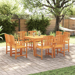 Garden Dining Set Specifications: 9 Pieces, Acacia Wood