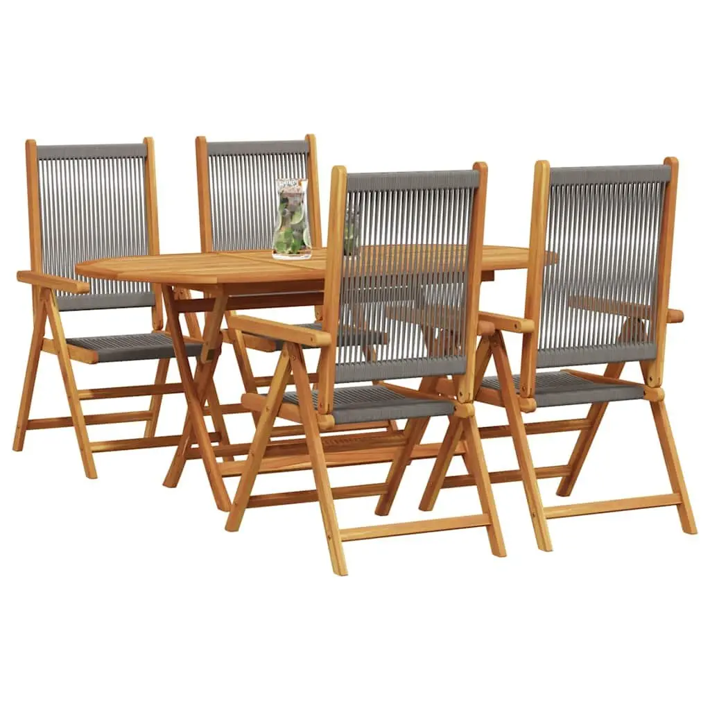 5-Piece Grey Garden Dining Set