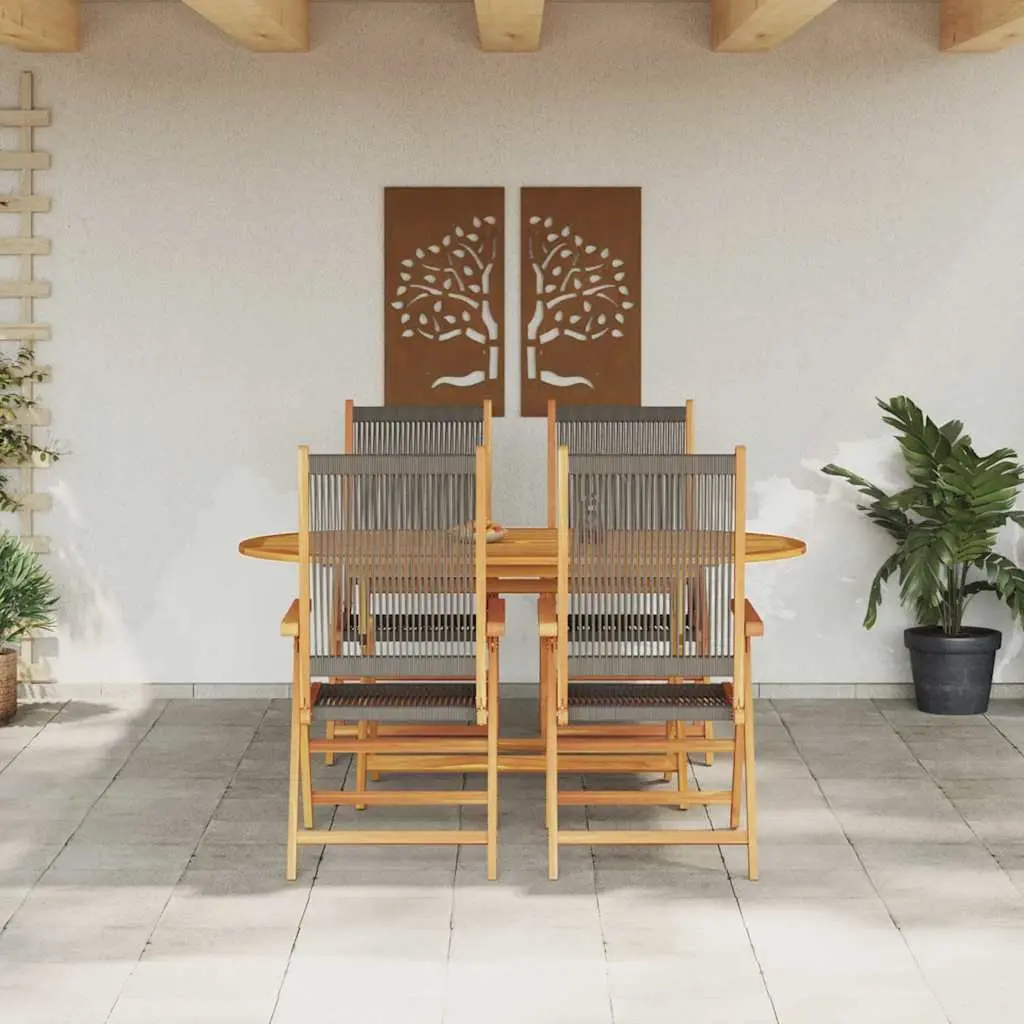 5-Piece Grey Garden Dining Set