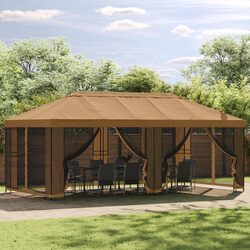 Outdoor Gazebo Frame - 6 x 3 m Black Steel Structure