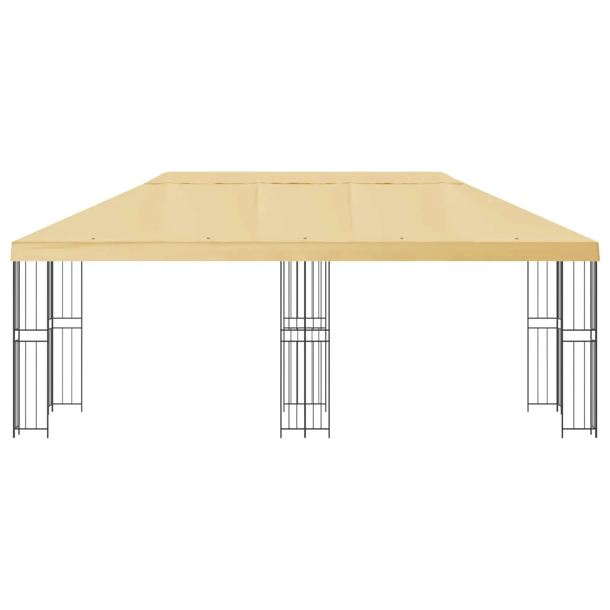Gazebo Outdoor Garden 6x3m Cream Polyester with Mesh Sidewalls