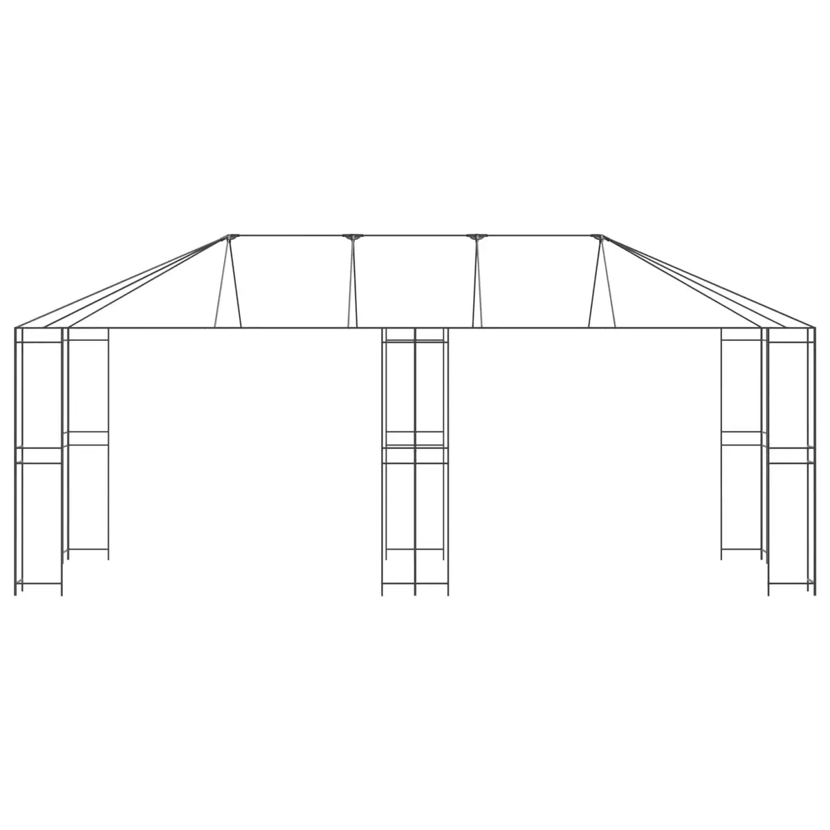 Gazebo Frame Outdoor Garden 6 x 3 m Black Steel Structure