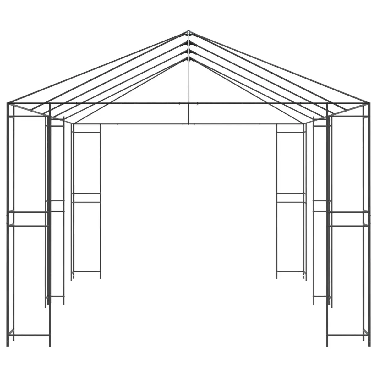Gazebo Frame Outdoor Garden 6 x 3 m Black Steel Structure