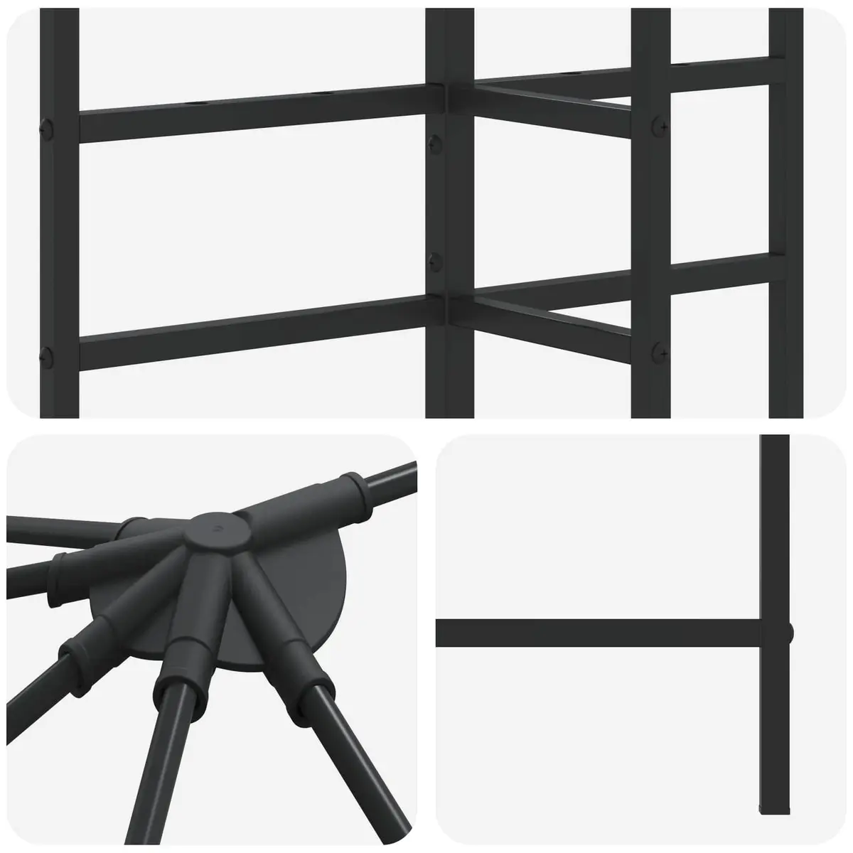 Gazebo Frame Outdoor Garden 6 x 3 m Black Steel Structure