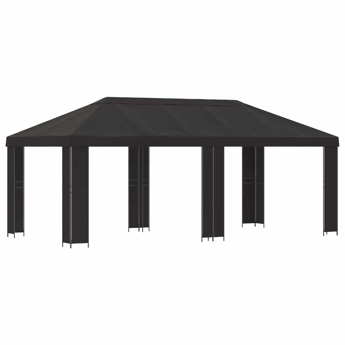 Garden Gazebo Outdoor 6 x 3 m Anthracite Steel Frame Polyester Cover