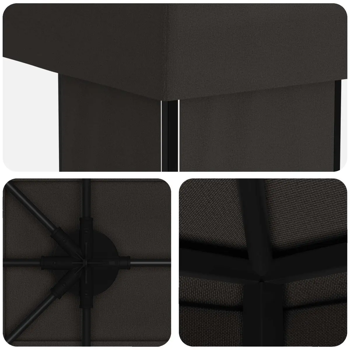 Garden Gazebo Outdoor 6 x 3 m Anthracite Steel Frame Polyester Cover