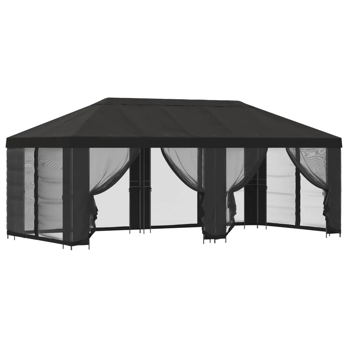 Garden Gazebo Outdoor Canopy 6x3m with Mesh Sidewalls Anthracite for Patio