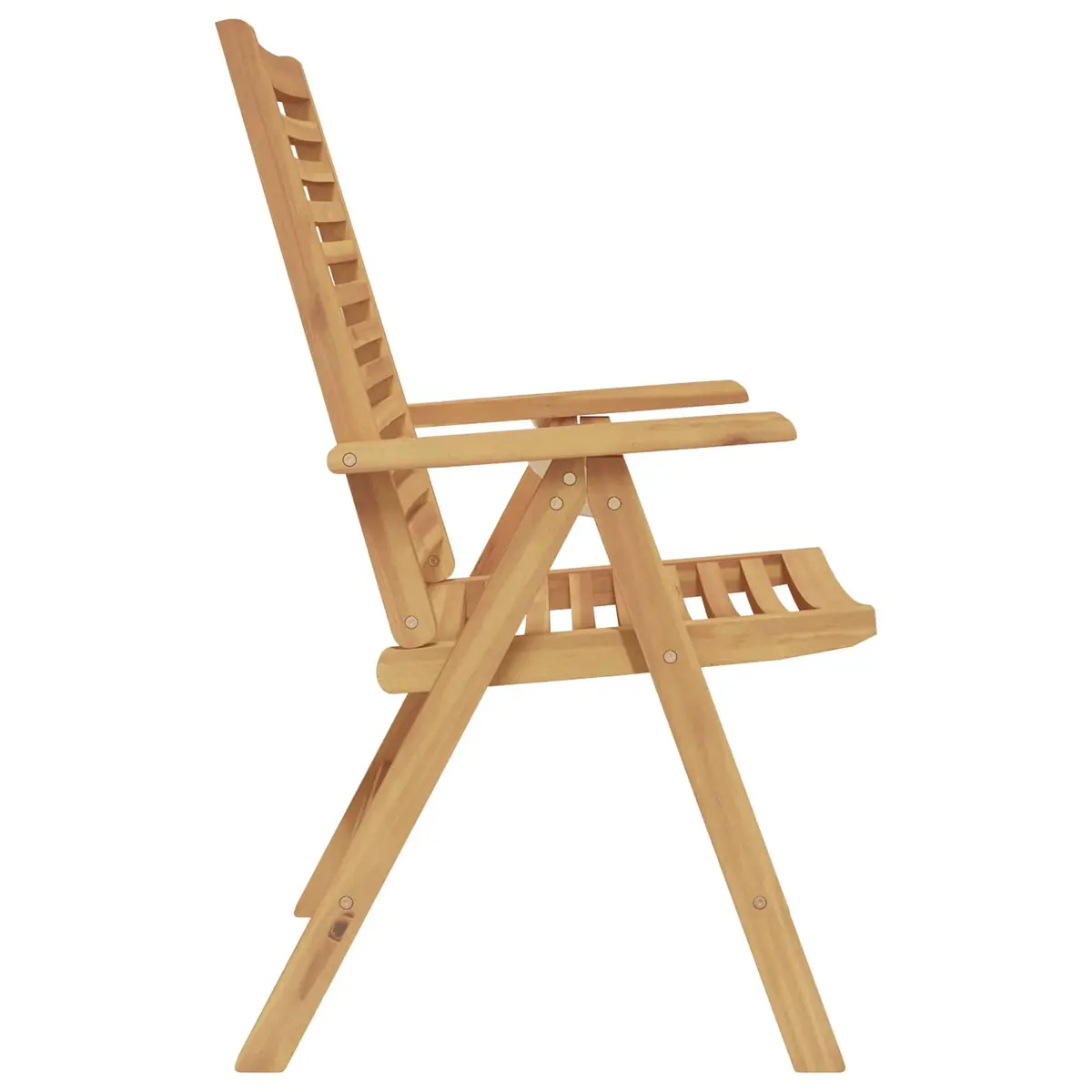 Folding Garden Chair Set 4 Piece Brown Outdoor Patio Teak Wood