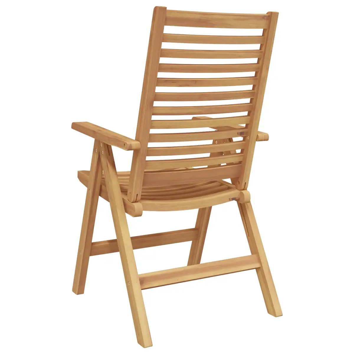 Folding Garden Chair Set 4 Piece Brown Outdoor Patio Teak Wood