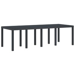 Rectangular Garden Dining Table: 250 x 100 cm Anthracite