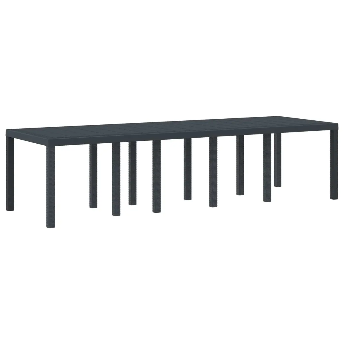 Garden Dining Table Outdoor Use Rectangular Anthracite Poly Rattan 300 x 100 x 73 cm