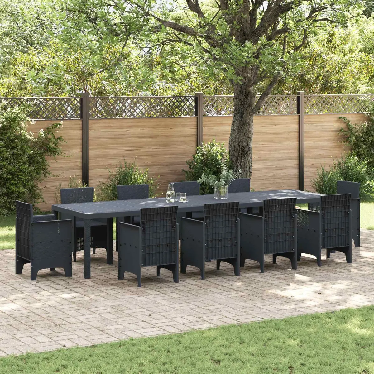 Rectangular Anthracite Garden Table